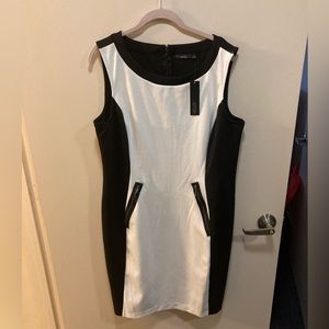 APT.9 black and white size XL women’s dress with tags. Excellent condition